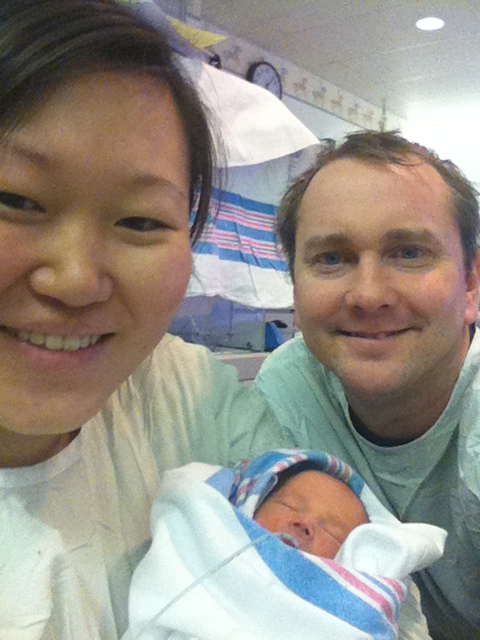 Our first family selfie in the NICU